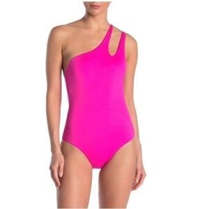 BECCA Asymmetrical Tie Back One-Piece Swimsuit
